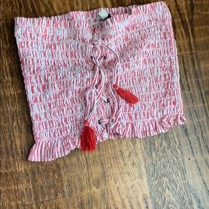 American eagle red and white tube top